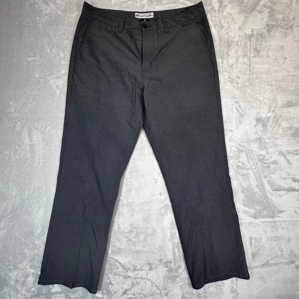 TravisMathew Pants Mens 34 Black Open to Close Performance Stretch Golf Trousers